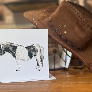 Penny le poney, carte de voeux Shetland