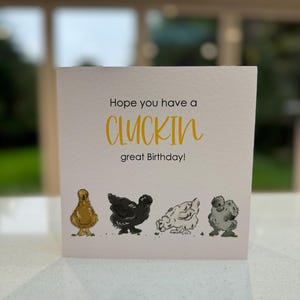 Joyeux anniversaire Cluckin, carte Poulet Silkie