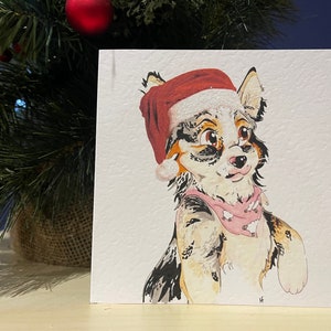 Christmas Collie Blank Greetings Card