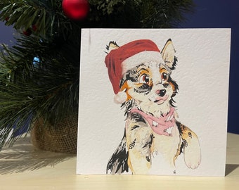 Weihnachtsgrüße Collie Blanko Karte