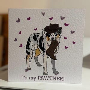 Carte Saint Valentin Mon Pawtner Cowboy - Chien de berger