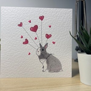Niederländische Zwergkaninchen Valentines Design Blank Card
