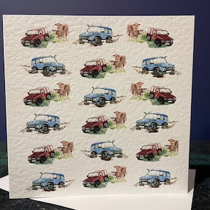 Schlammige 4x4 Landrover Entdeckung Defender Art, Neuheit leere Karte