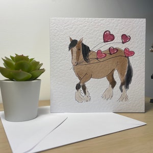 Tarjeta del día de San Valentín del amor del pony de Bay Cob