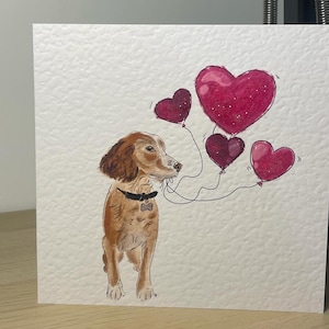 Spaniel-Liebes-Valentinsgruß-Entwurfs-leere Karte