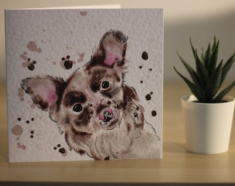 Merle Collie Design Blank Greetings Card