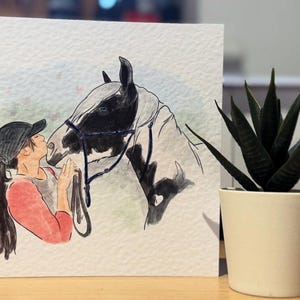 Tarjeta de felicitación en blanco hecha a mano con diseño de Gypsy Cob Love
