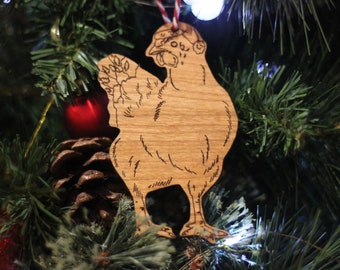 Weihnachten Henne Huhn hängende hölzerne Baumdekoration