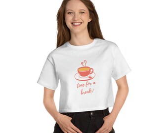 Champion Women's Heritage Cropped T-Shirt Let's have a tea break