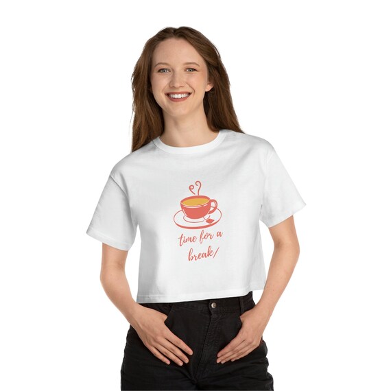 Champion Women s Heritage Cropped T Shirt Let s Have A Tea Break