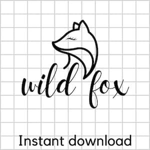 Wild Fox Instant Download SVG, PNG, JPG Digital Download