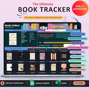 Puede incluir: Una interfaz digital de seguimiento de libros en una pantalla de portátil, con una galería de libros, buscador, registro de lectura y pestañas como panel de control y calendario. El diseño incluye portadas de libros y estadísticas de lectura.