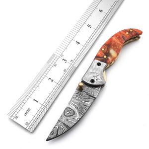 Handmade Damascus Steel Folding Blade Knife (damascus Steel Handle) - Etsy