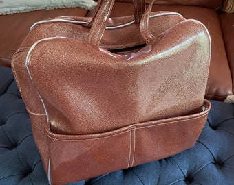 Vintage reistas glinsterend |Hipsterstijl| Handtas: