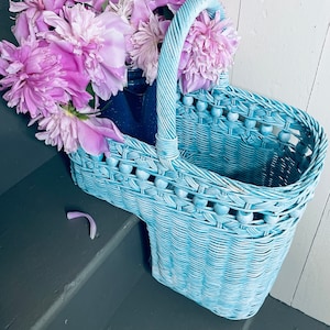 Cottage Blue Stair Step Storage Basket