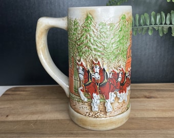 Vintage Budweiser Champion Clydesdale Stein 1980's