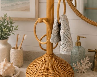 Wicker/Rattan Vintage Bathroom Towel Holder
