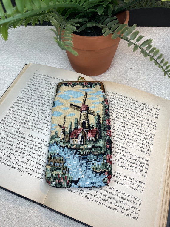 Vintage tapestry needlepoint glasses Gem