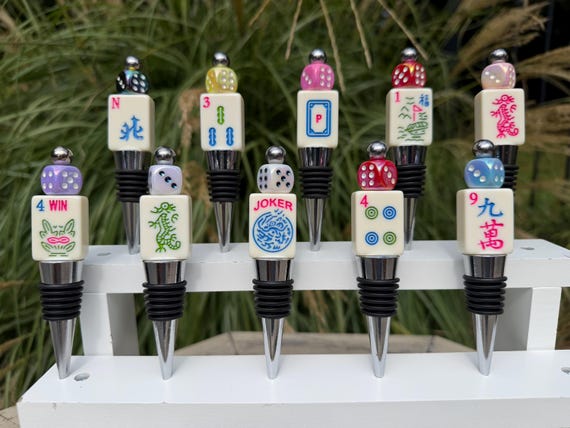 Handmade Mahjong Tile Wine Bottle Stoppers