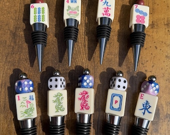Handmade Mahjong Tile Wine Bottle Stoppers