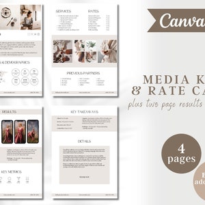 Influencer Media Kit Template Results Template Editable in Canva UGC Media Kit Blogger Template Rate Card Social Media Kit Blogger Media Kit