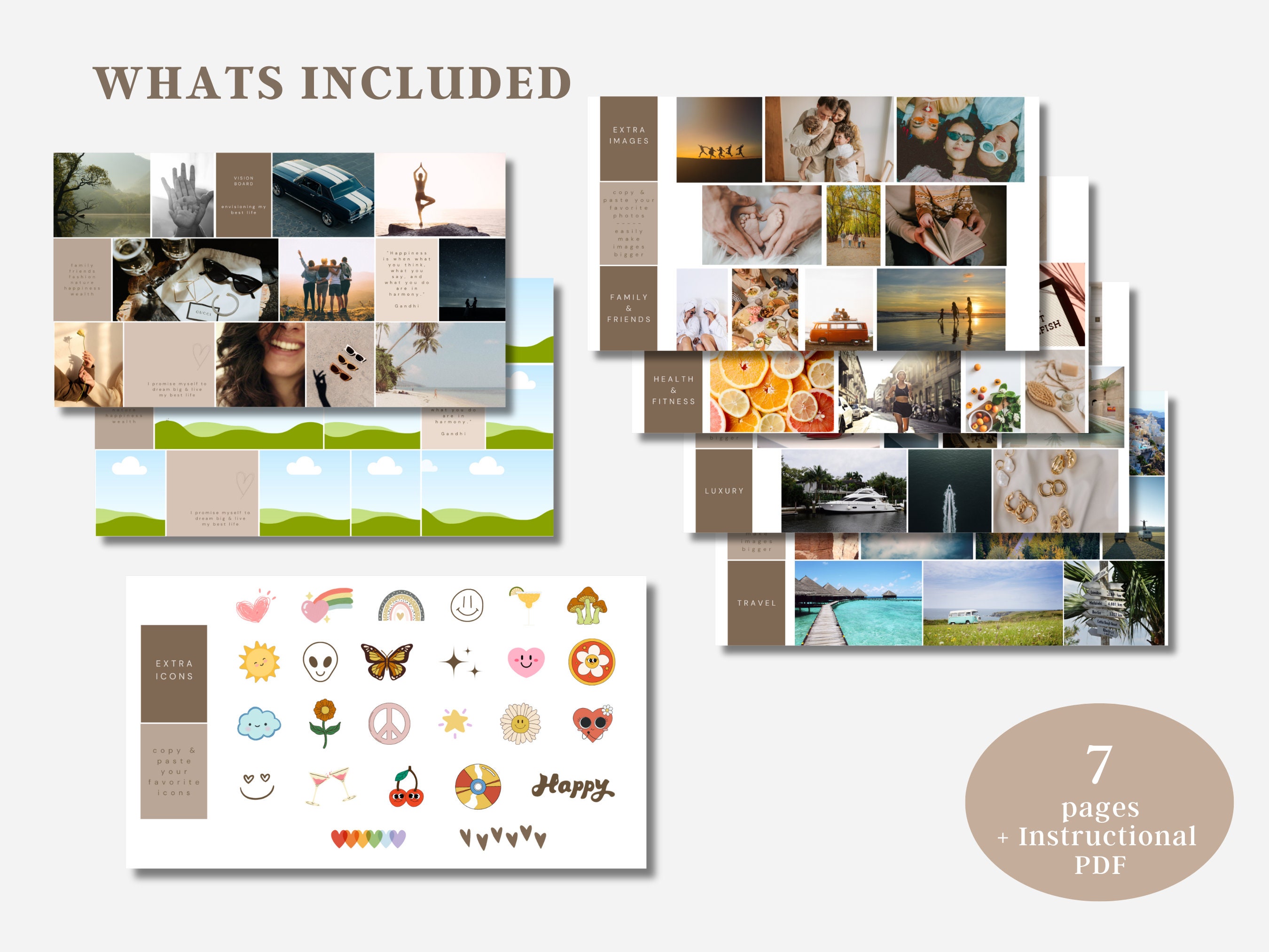 Vision Board Template Vision Board Kit Vision Board Stickers - Etsy