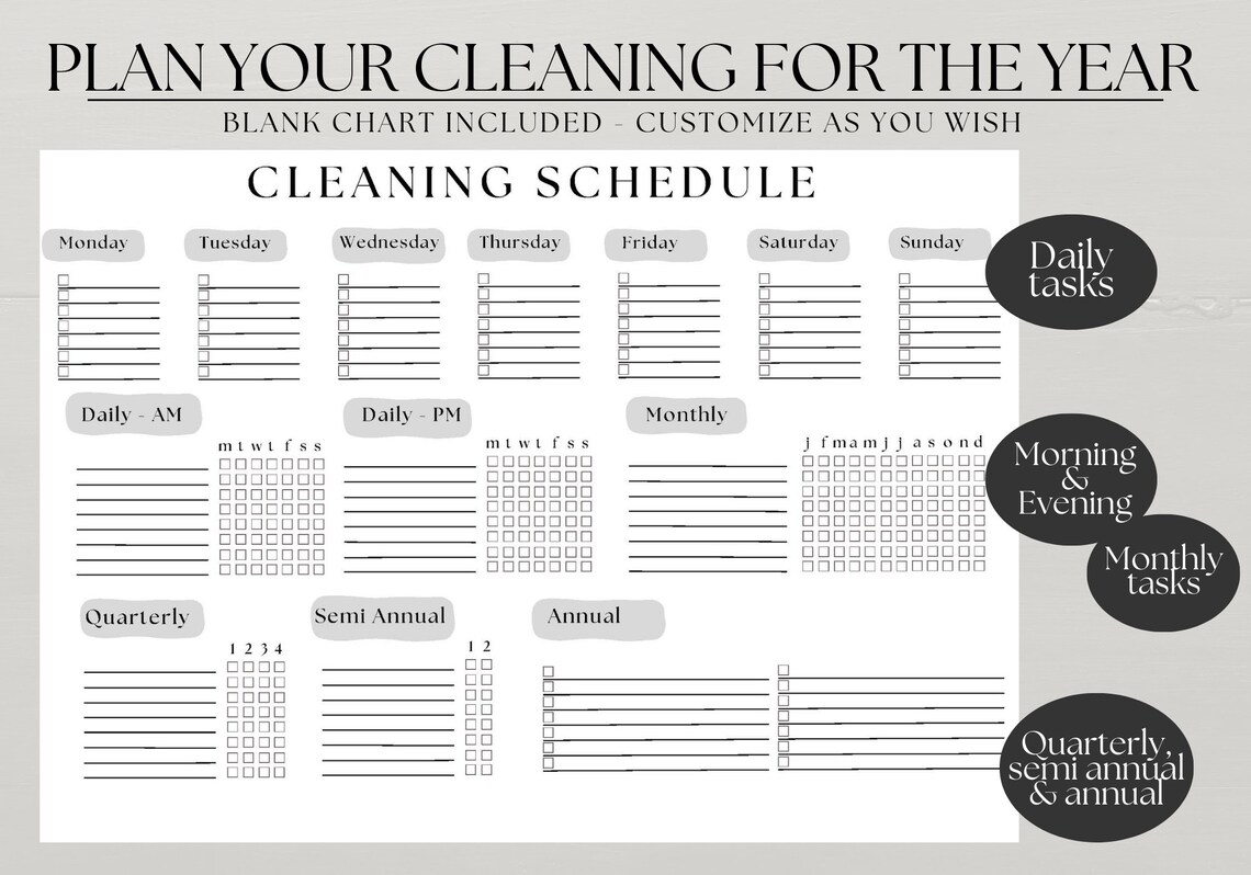 ADHD Chore Chart Adult Chore Chart for Adults Cleaning Checklist ...