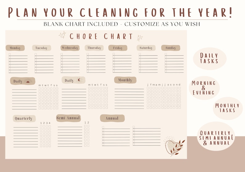 Adult Chore Chart for Adults ADHD Chore Chart Cleaning Checklist ...