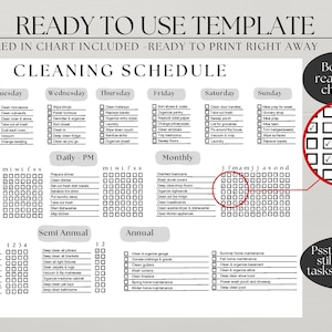 ADHD Chore Chart Adult Chore Chart for Adults Cleaning Checklist ...