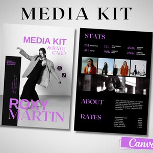 Influencer Media Kit Template Rates Template Editable in Canva UGC Media Kit Blogger Template Bold TikTok Media Instagram Social Media Kit