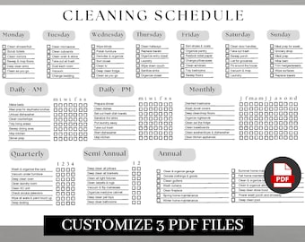 Adult Chore Chart for Adults ADHD Chore Chart Cleaning Checklist ...