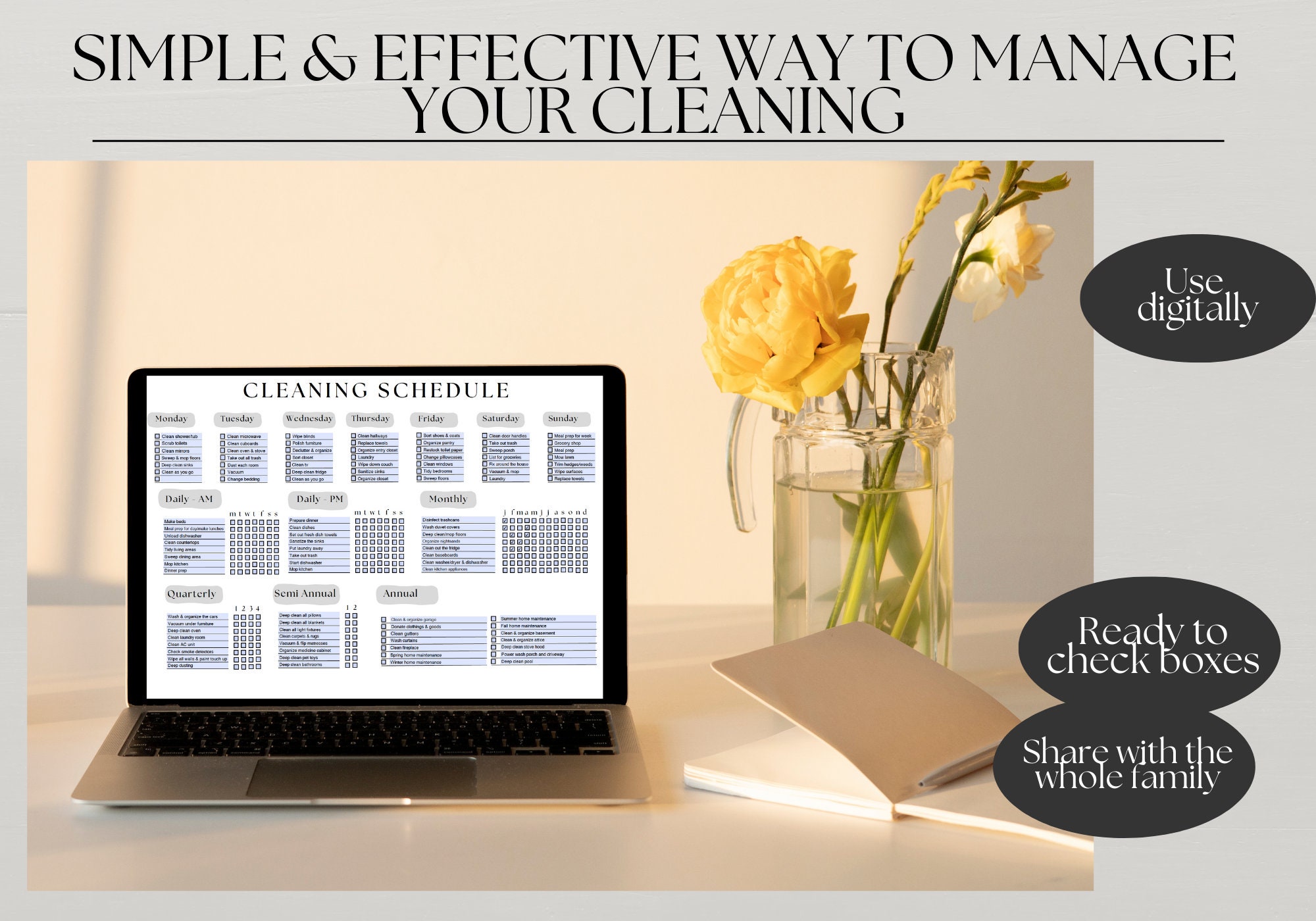 ADHD Chore Chart Adult Chore Chart for Adults Cleaning Checklist ...