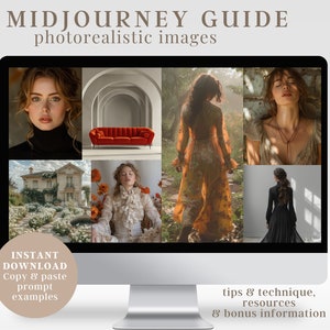 Midjourney Prompt Guide: Prompts for Photorealistic Images, Interior Design, AI Art, Stock Images, Realistic Portraits, Digital Art
