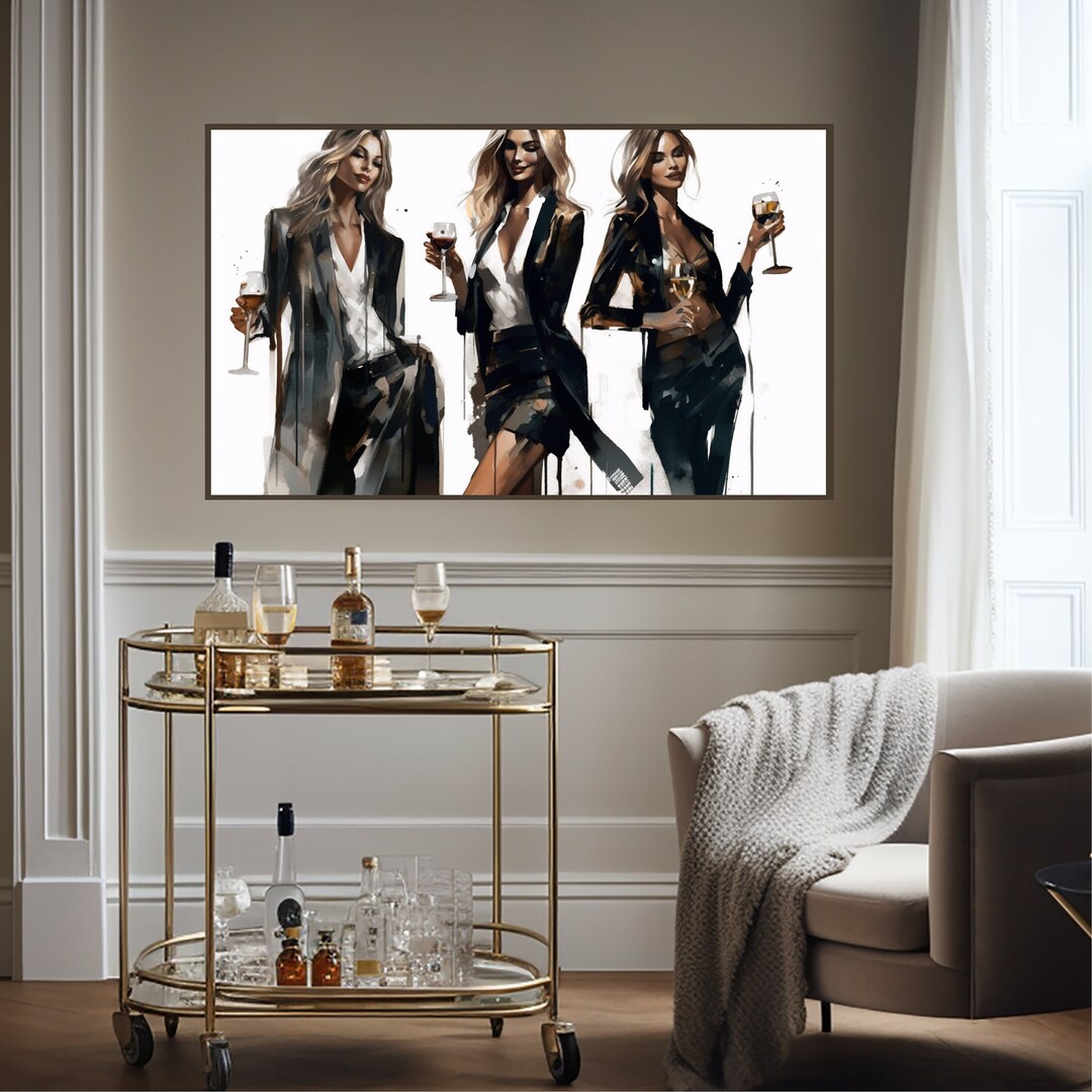 Trendy Bar Cart Art Print Digital Download Bar Cart Accessory Bar Cart