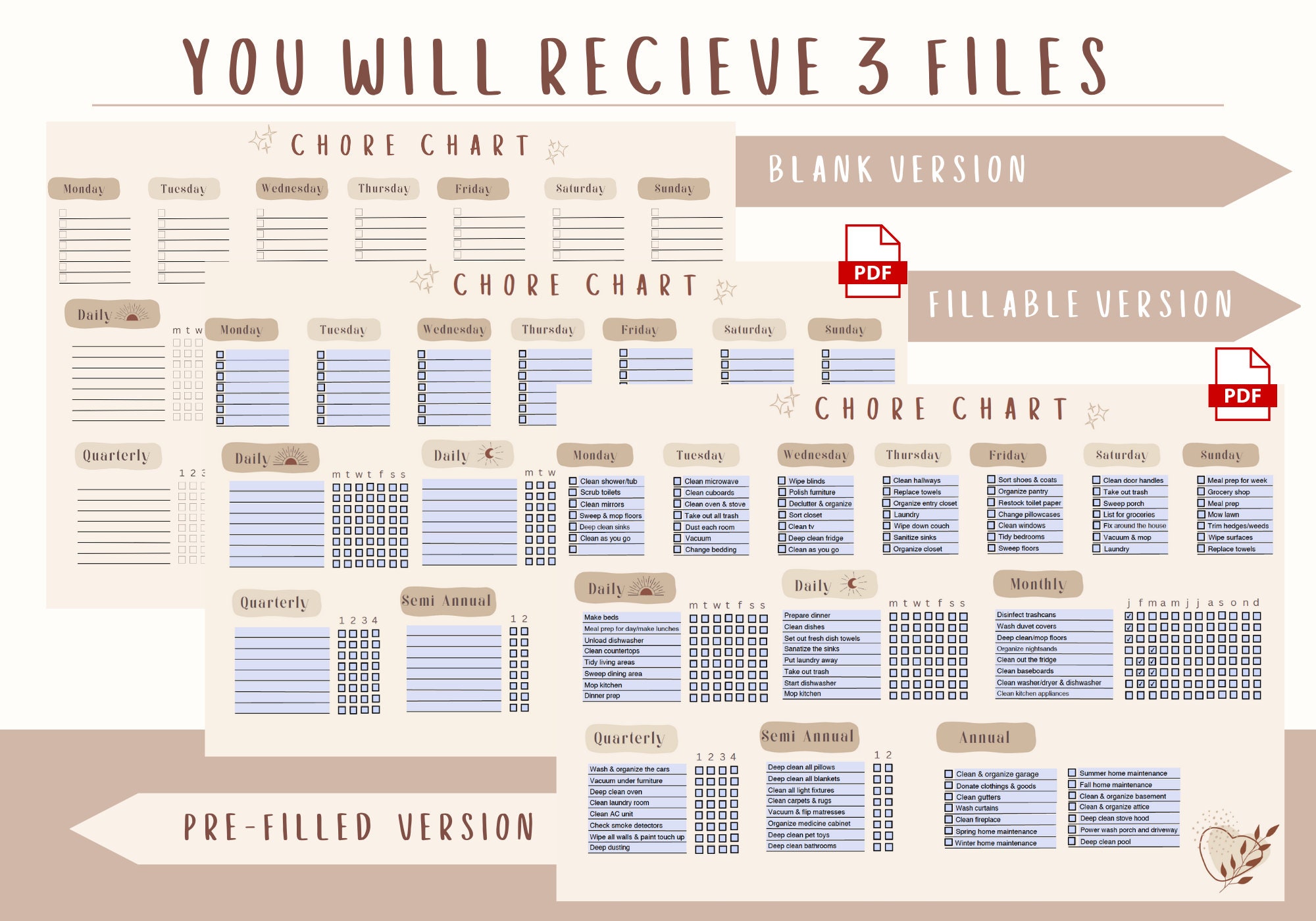 Adult Chore Chart for Adults ADHD Chore Chart Cleaning Checklist ...