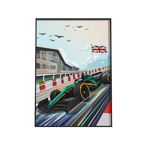 CARTEL DE FÓRMULA UNO - Póster de Aston Martin F1, Póster de Fórmula 1, Aston Martin F1, Impresiones de pósteres en papel, Póster de carreras de F1, Impresión de póster de automóvil para regalo