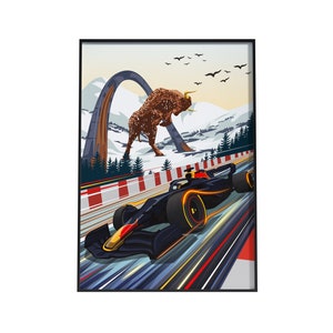 CARTEL DE FÓRMULA 1 - Impresión de póster de Fórmula 1 de Red Bull, póster de Fórmula 1, póster de coche de F1, impresión de póster en papel, póster de carreras, póster de F1 Red bull