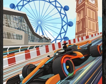 PÓSTER DE MCLAREN F1 - McLaren Fórmula 1, Impresión de McLaren F1, Póster de Fórmula 1, Impresiones de pósteres en papel, Póster de carreras de F1, Póster de coche de F1, Pósteres de F1