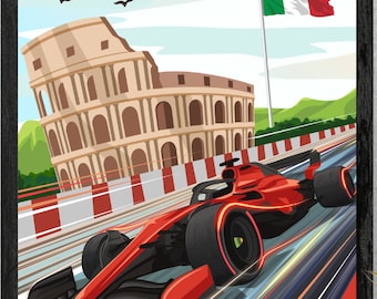 FERRARI FORMULA ONE - Formula 1 Poster, Charles Leclerc Poster, Italy Poster Print, F1 Ferrari Poster, Paper Poster Print, F1 Racing Poster