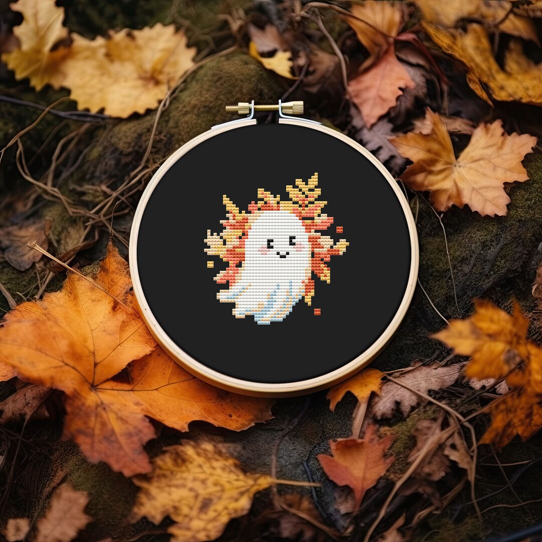 Mini Ghost Cross Stitch Pattern PDF - Autumn Cute Funny Easy Small ...