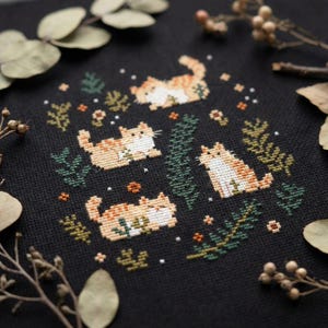 Orange Cats cross stitch pattern PDF - Playful Kitten, Cute Pet Art for Cat Lovers cs88 image 4
