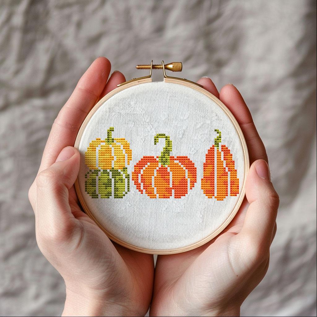 Tiny Pumpkin Cross Stitch Pattern PDF - Thanksgiving Harvest Farm ...