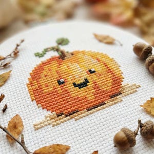 Cute Small Pumpkin Cross Stitch Pattern PDF - for Beginners Easy Happy ...