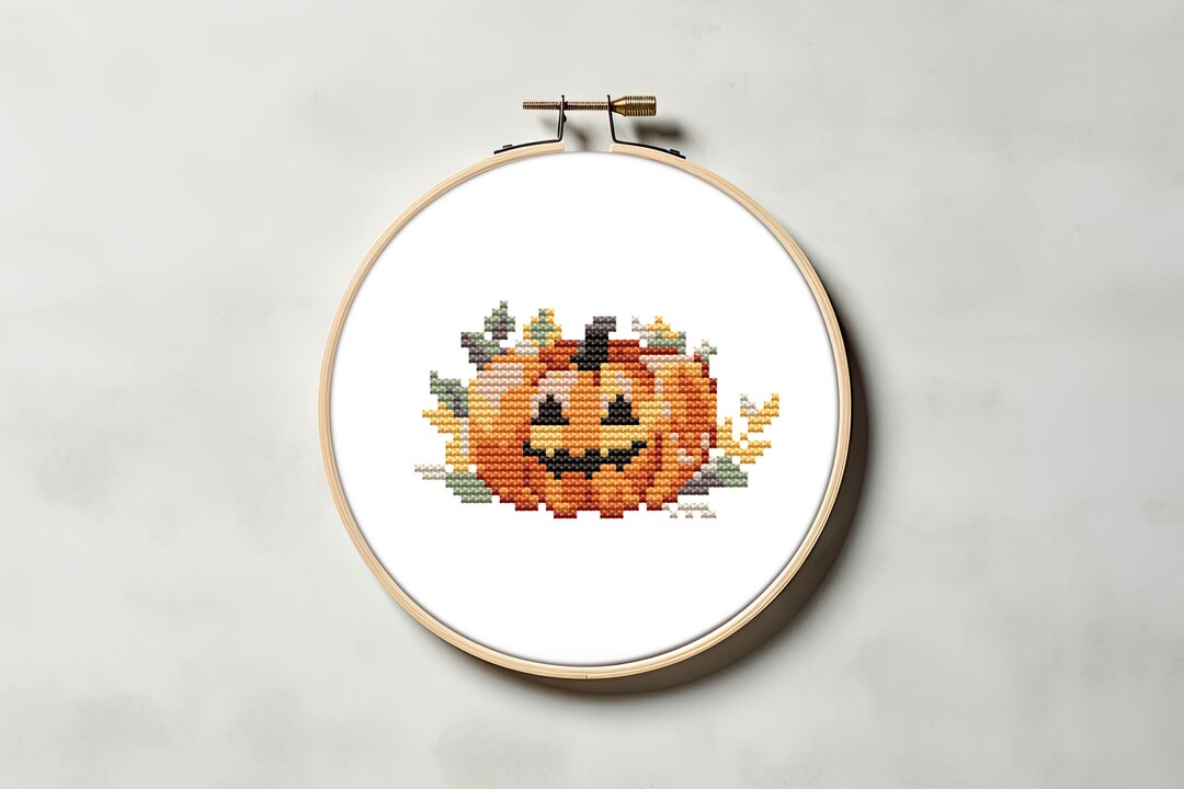 Mini Jack O Lantern Cross Stitch Pattern PDF - Halloween Pumpkin Small ...