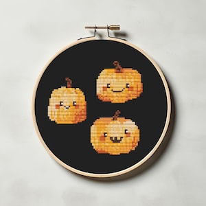 Halloween pumpkins cross stitch pattern PDF - cs71