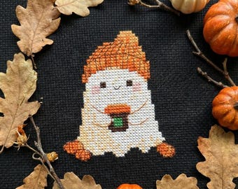 Coffee ghost cross stitch pattern PDF - cs73