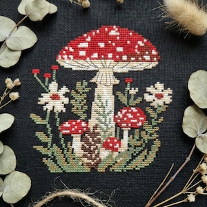 Modèle de point de croix champignon amanite PDF - cs74