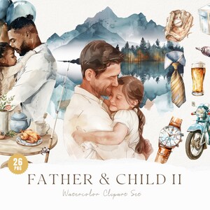 Vatertag Aquarell Clipart Best Dad Illustrationen, Best Daddy Clipart, Neutral Dad und Sohn Clipart, Vater und Tochter Clip Art Bundle