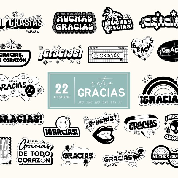 Stickers Gracias Svg Etsy