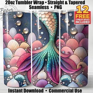 Mermaid Tail 20oz Tumbler Wrap PNG, Scales, Summer Beach Fish Tail Tumbler Design, Sublimation Design, Seamless 300 DPI Digital Download
